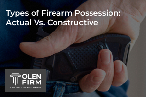 Types of firearm possession actual vs. constructive